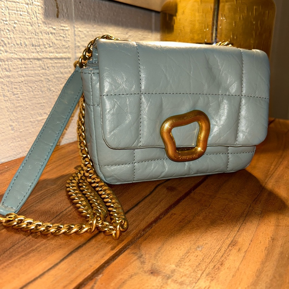Elegant sage Mini Bag with Gold Chain from Songmont